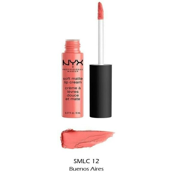 TWO New NT NYX Buenos Aires Coral Peach Pink Cream Lipstick Lip Paint - Picture 2 of 4